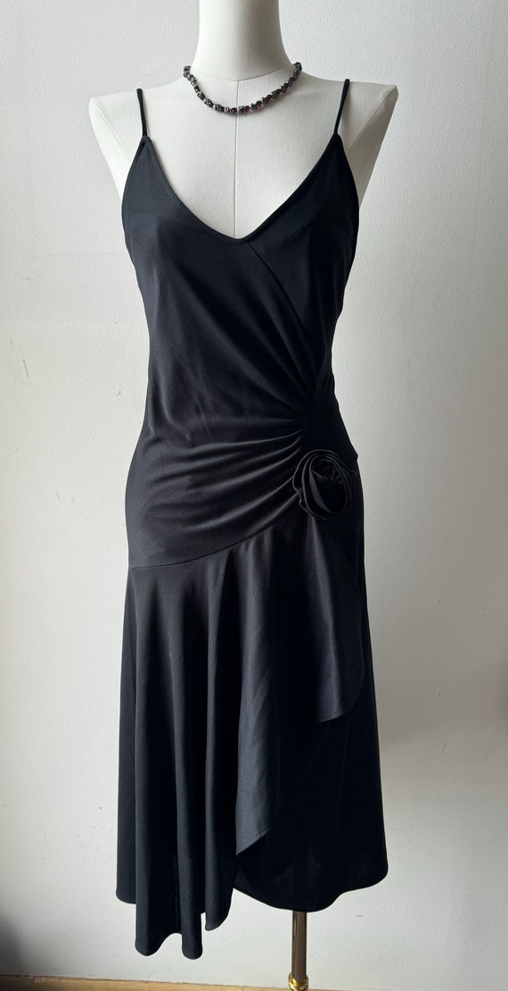 Gorgeous Vintage Y2K Black Asymmetrical Tiered Dr… - image 1