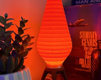 Mid Century Modern Mood Lamp: Space Age Orange Beehive