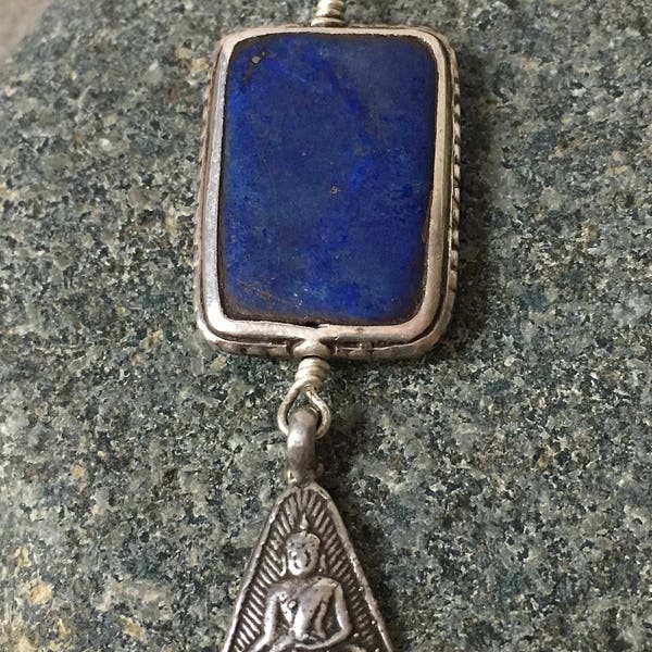 Buddha Talisman, Lapis Lazuli  Necklace, Charm Necklace, Tribal Necklace, Tribal Jewelry, Boho Jewelry, Boho Necklace, wholesale jewelry