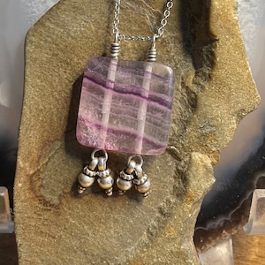 Fluorite Pendant Necklace: Boho Yoga Jewelry