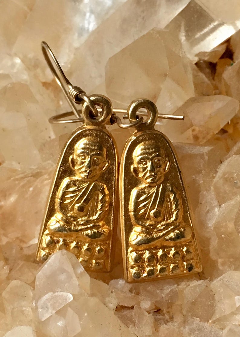 Buddha Earrings 18K Gold Vermeil Earrings Spiritual Jewelry - Etsy