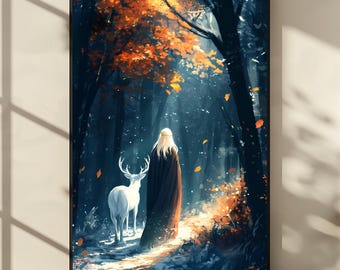 Throne Of Glass Poster, Aelin and the stag, Aelin poster, TOG art, Throne of glass, SJM, Aelin Galathynius, TOG poster, Bookish poster