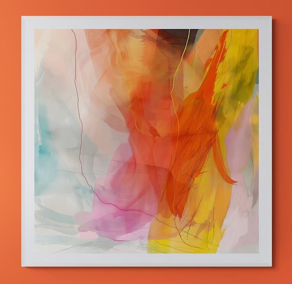 Watercolor Art Colorful Abstract Art for Living Room Decoration