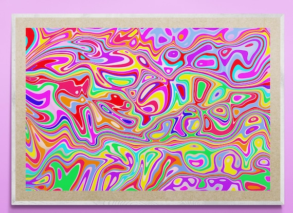 Contemporary Home Decor Printable, Unique Modern Abstract Liquid Paint Art