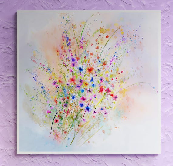 Watercolor Floral Print Art - Floral Wall Decor, Nature-Inspired, Customizable, Printable Artwork