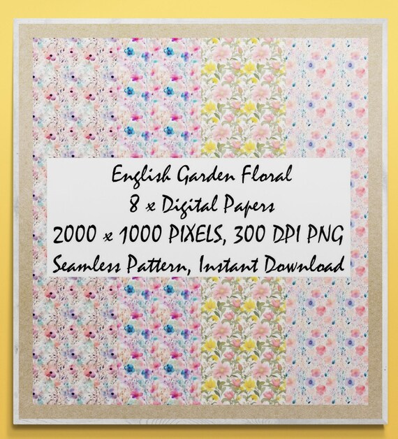 Floral Digital Paper for Instant Download, Commercial Craft Use