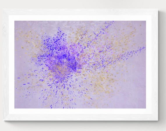 Lavender Watercolor Splash Painting Lilac Wall Art, Abstract Art Print, Contemporary Home Decor, Unique Gift Idea