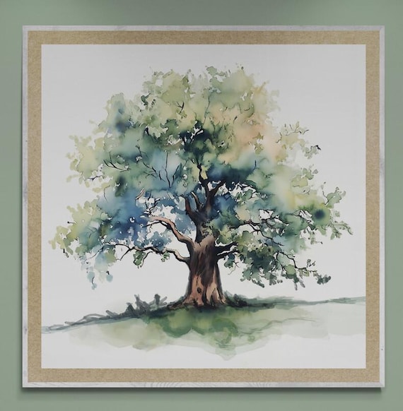 Colorful Abstract Tree Wall Art Digital Printable for Modern Home Decor