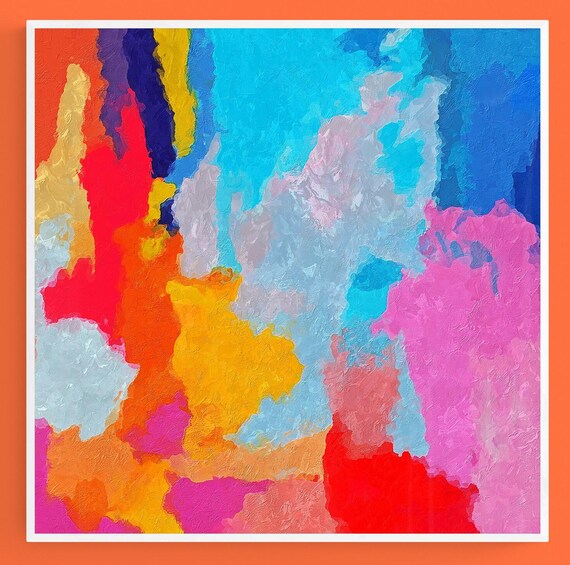 Vibrant Abstract Palette Knife Art for Walls - Digital Painting