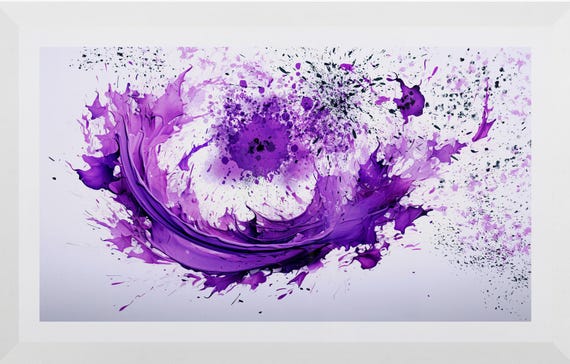 Purple Watercolor Splash Painting Lilac Wall Art, Abstract Art Print, Contemporary Home Decor, Unique Gift Idea