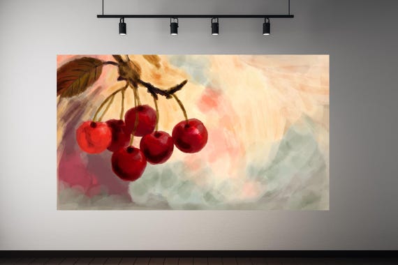 Cherry Reverie – Watercolor Cherry Branch Art Print