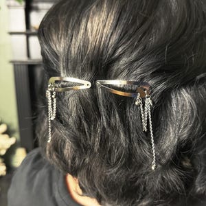 Goth Alt y2k Snap Clips with Chain & Spike Detail