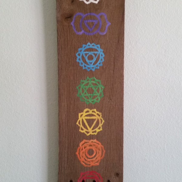 Chakra Art/ Rustic Reclaimed Upcycled Wood Sign/ Reduce Reuse Recycle