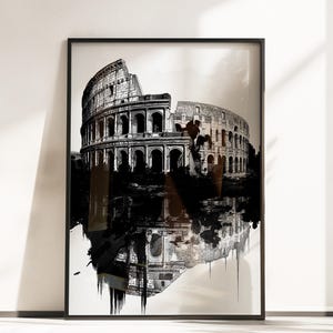 Black and White Colosseum Poster - Colosseum Poster - Ancient Rome Wall Art - Roman Empire Poster - Colosseum Wall Art - Vintage Colosseum