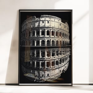 Black and White Colosseum Poster - Roman Colosseum Wall Art - Ancient Rome Poster -Colosseum Art - Roman Empire Poster - Vintage Colosseum