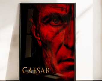 Póster de Julio César - Arte mural del Imperio Romano - Retrato de Julio César - Póster de la Antigua Roma - Impresión de arte histórico