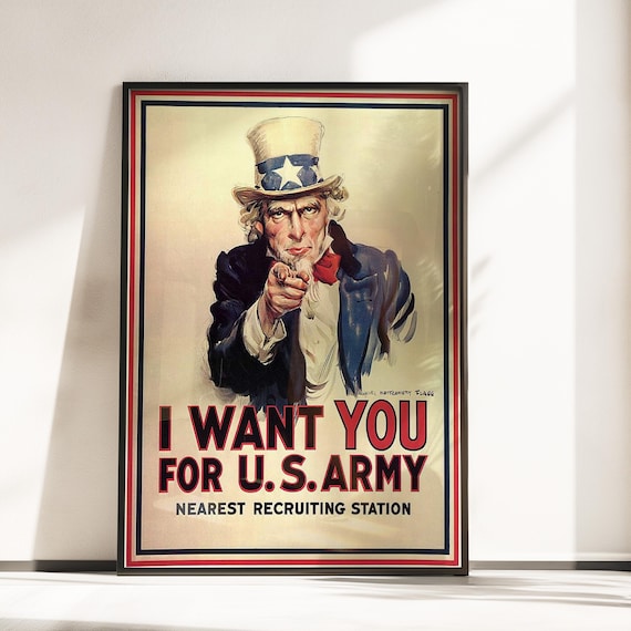 アンクル・サム「I Want YOU」アメリカ陸軍ポスター – 第一次世界大戦