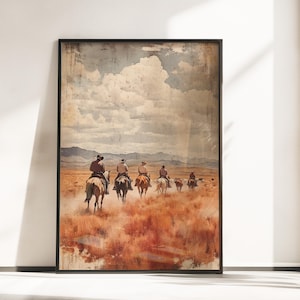 Rustic Western Wall Art - Vintage Western Cowboy Poster - Wild West Art Decor - Western Ranch Poster Print - Cowboy Wall Art - Western Decor