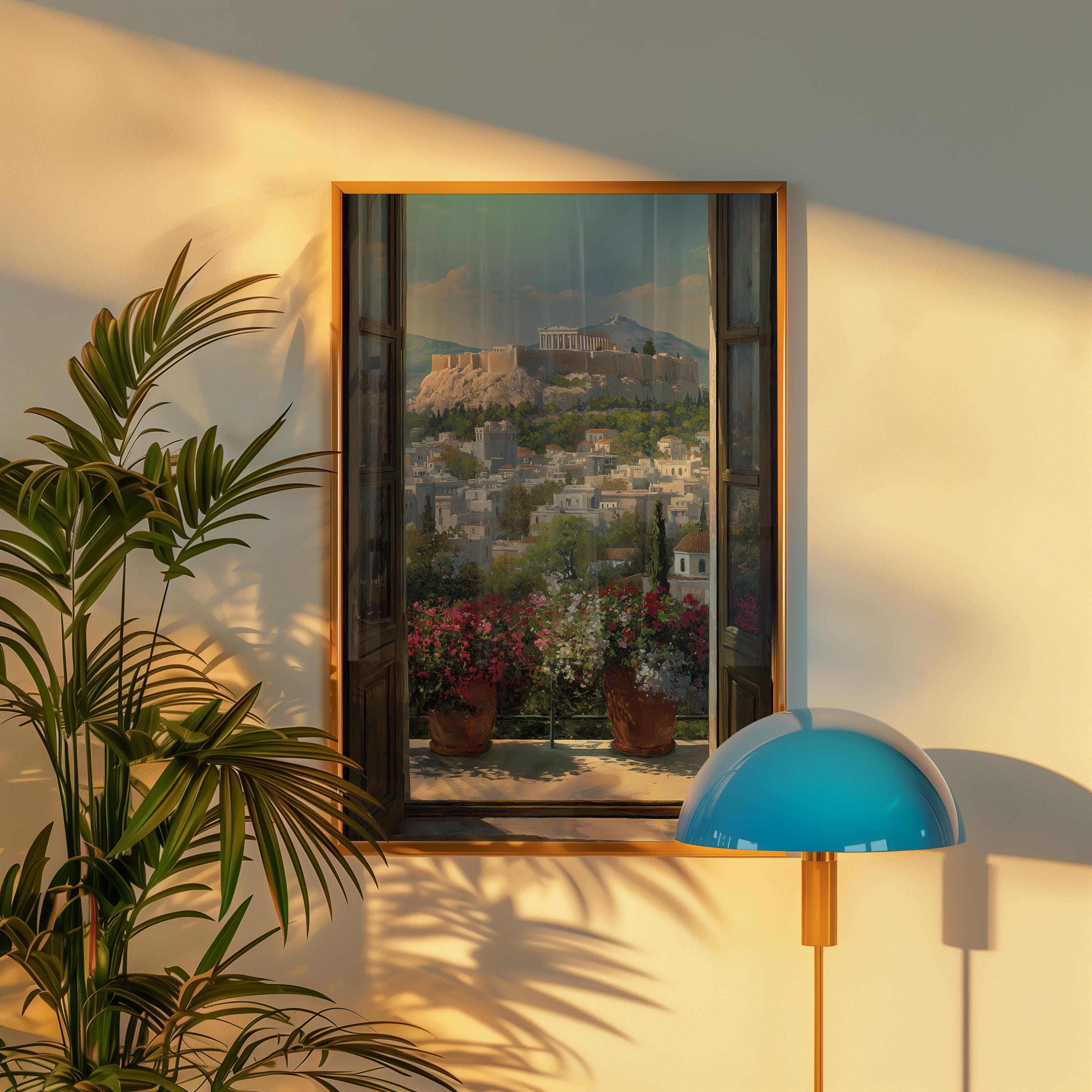 Scenic Athens View Poster - Acropolis and Parthenon Wall Art - Ancient ...