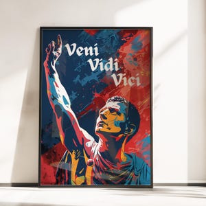 Veni Vidi Vici - Julius Caesar Poster - Roman Poster Print - Ancient Rome Wall Art - Roman Soldier Poster - History Lovers Poster - Rome Art