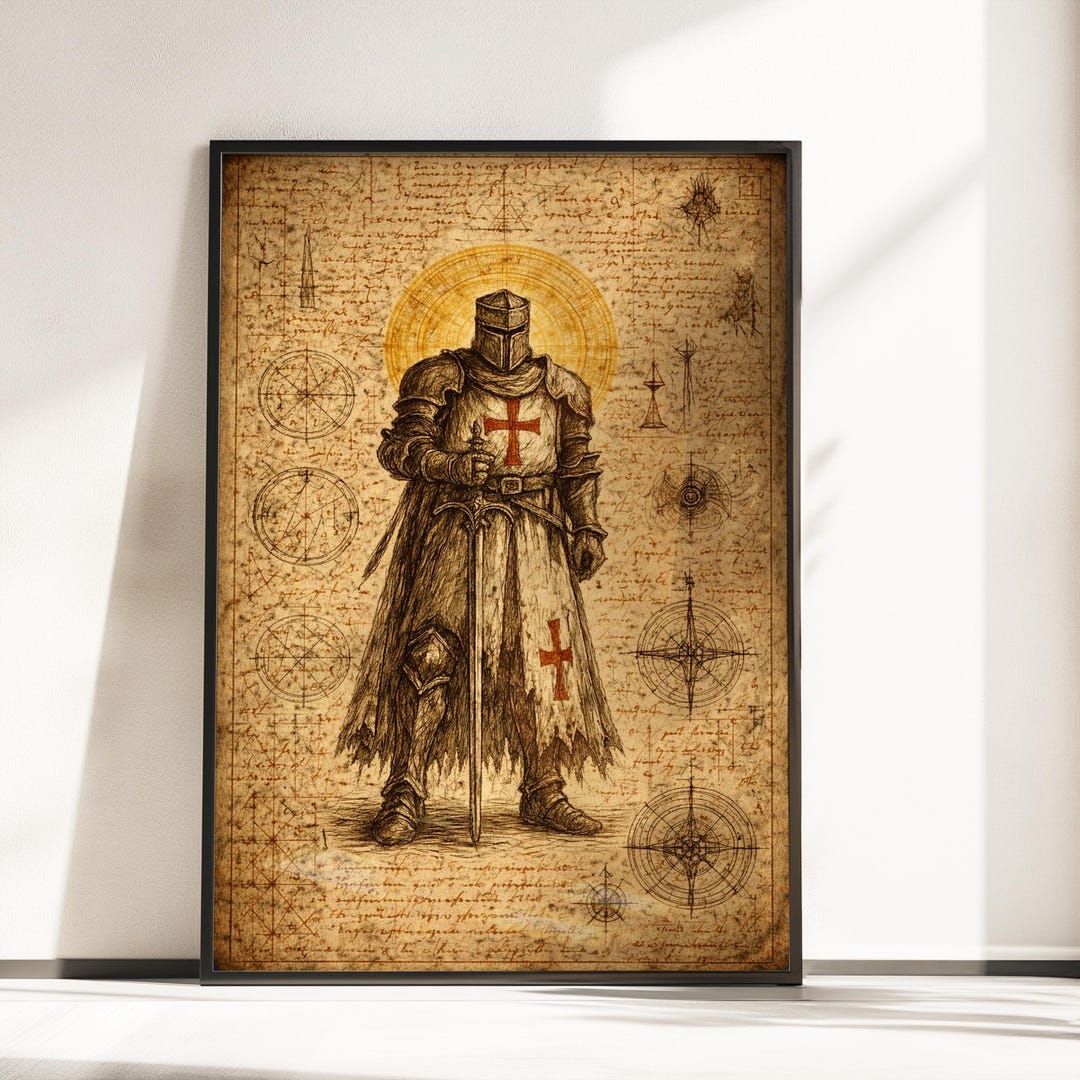 Knights Templar Poster Print – Medieval Crusader Knight Wall Art ...