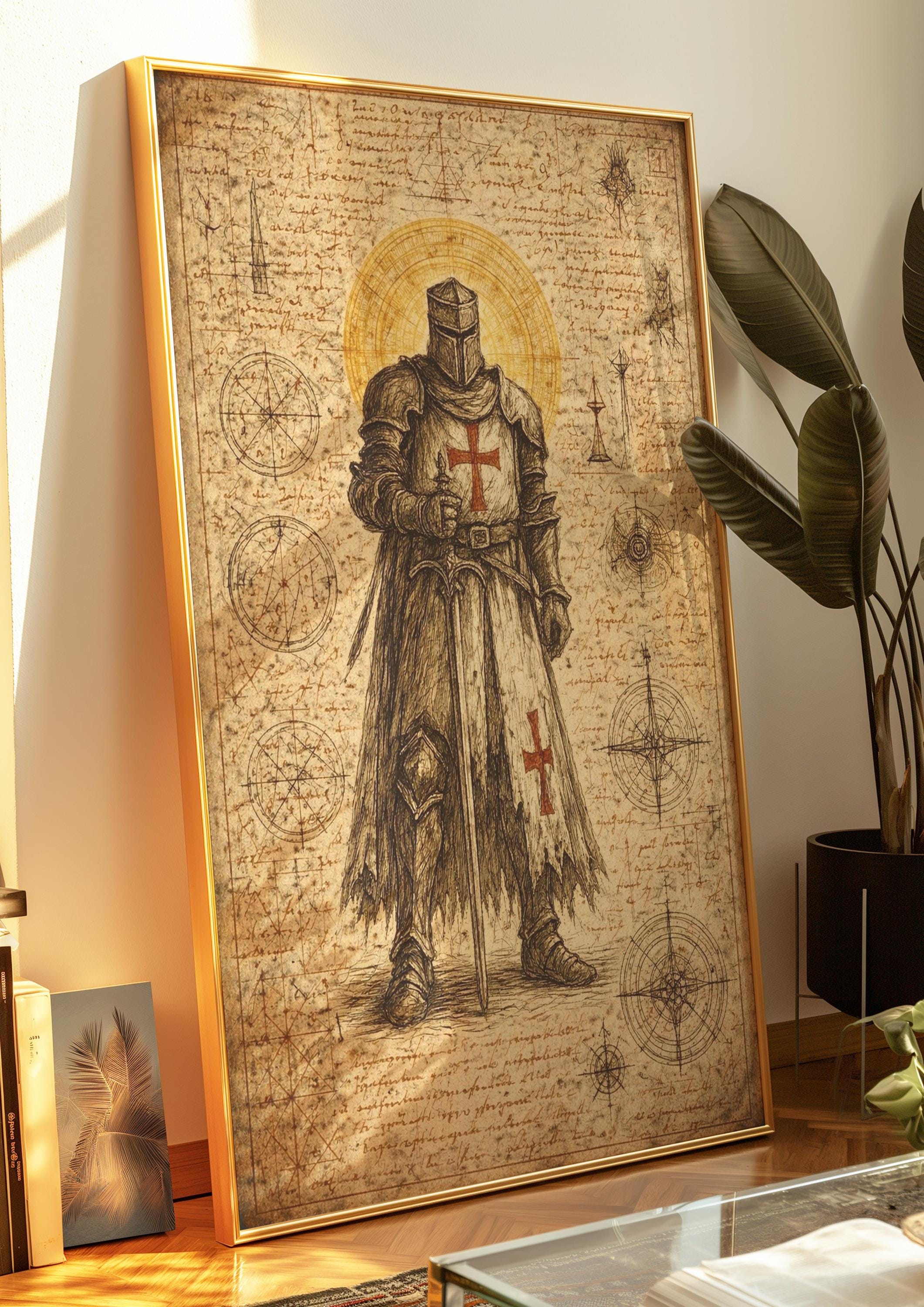 Knights Templar Poster Print – Medieval Crusader Knight Wall Art ...