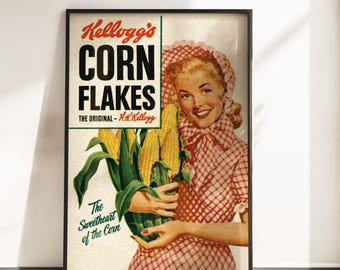 Rare 1960's Kellogg's Corn Flakes Cereal Shop Advertising Display