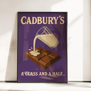 Pôster de chocolate vintage da Cadbury - Pôster retrô da Cadbury - Pôster de propaganda clássico da Cadbury - Impressão de pôster da Cadbury - Pôster de chocolate