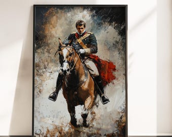 Napoleon on Horseback Wall Art - Historical Napoleon Poster - Napoleon Classical Art Print - Napoleon Military Poster - Battle Art Poster
