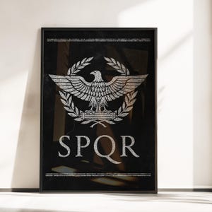 SPQR Roman Eagle Poster - Black and White - Spqr - Roman Wall Art - Roman Empire Poster- Ancient Rome Poster - SPQR Print - SPQR Wall Art