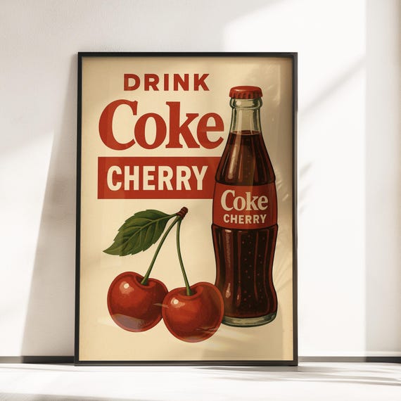ヴィンテージチェリーコークポスター - レトロチェリーコークウォール