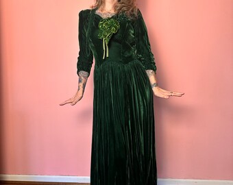 Velvet 1930s Vintage dress Rare