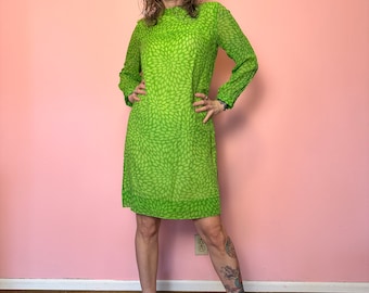 Groene babydolljurk uit de jaren 60