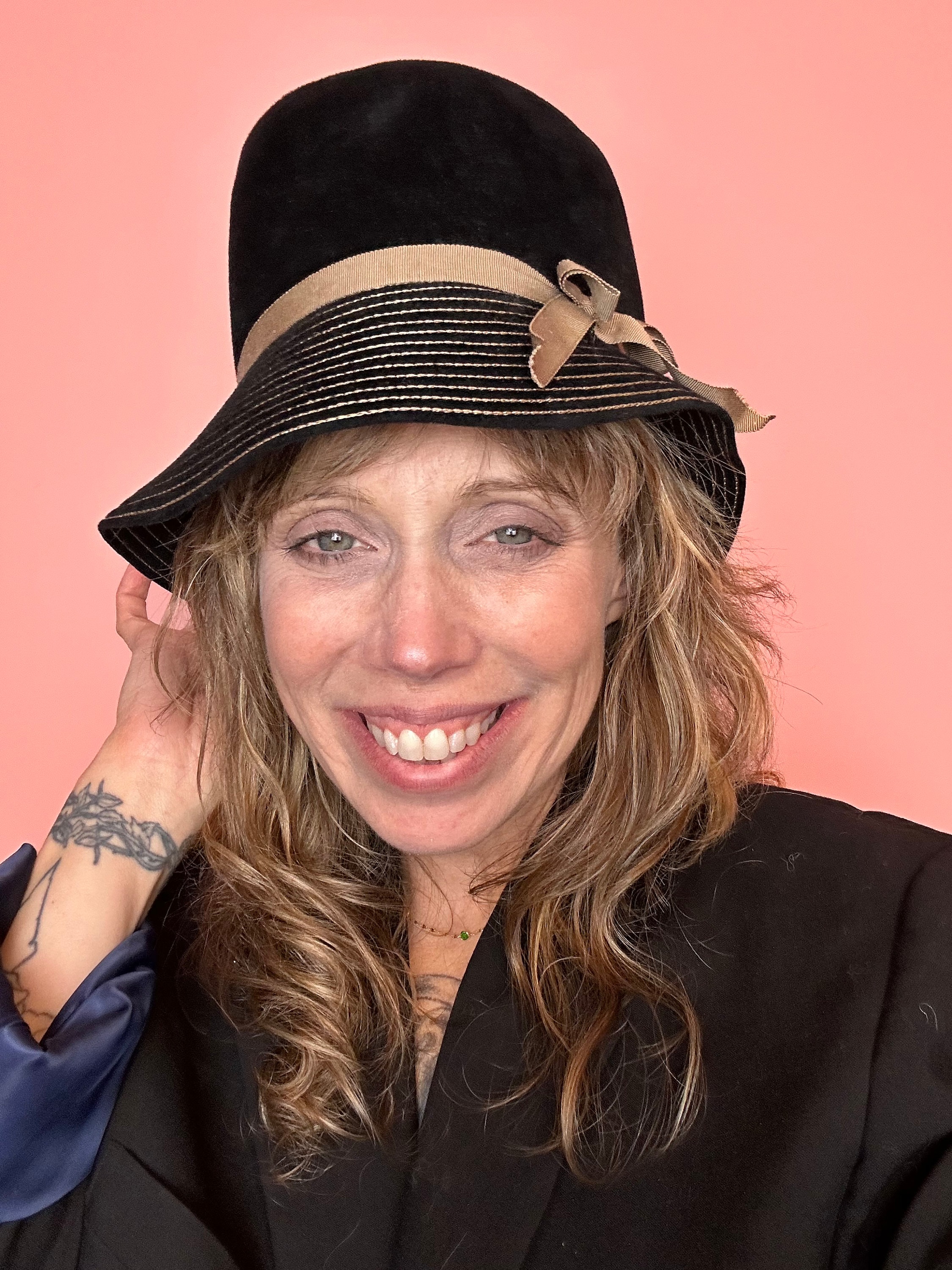 Vintage Lucila Mendez Navy Wool Wide Brim Hat Paris New York Elegant Felt Hat Lucila Mendez - Etsy main image 2