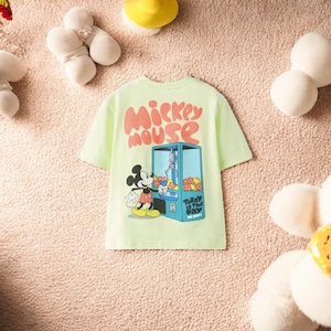 Mickey Mouse T-Shirt | Boys Summer Round Neck Top | Disney Cartoon Print Short Sleeve Tee | 9M–6Y