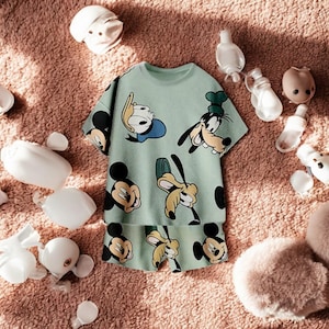 Donald Duck 2-Piece Outfit | Cartoon Print T-Shirt & Shorts Set | Kids Summer Clothes | Unisex | 9M–6Y