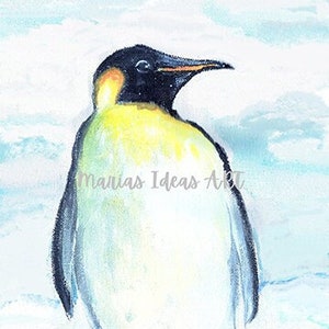 Penguin art, Penguin in snow, Cute penguin, nursery art, animal art, penguin print, Marias Ideas Art, national aviary