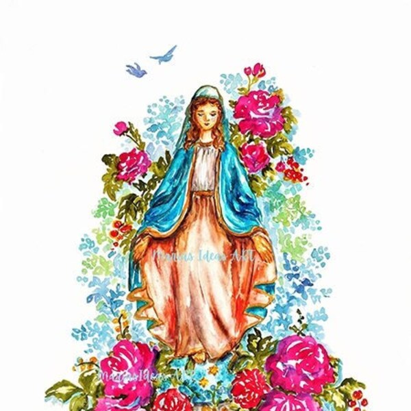 Blessed Mother Art - Etsy