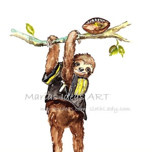 Sloth With Football Pittsburgh Sloth Ben Slothlisberger - Etsy