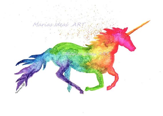 Buy Rainbow Unicorn, Unicorn Wall Art, Watercolor Unicorn, Rainbowitis, Rainbow  Unicorn, Marias Ideas, Rainbow Online in India 
