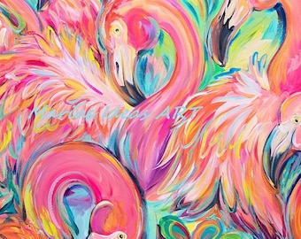 Flamingo art, Flamingo art, Flamingo Party, Bird art, Pink Flamingo,  Marias Ideas Art, tropical art, Flamingo print, Pink flamingo