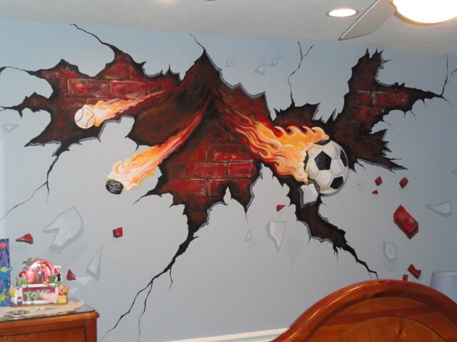 Estimate for Sports room Mural sports wall art Soccer art | Etsy