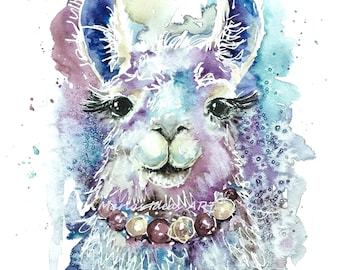 llama art, llama, Alpaca, Farm animal, animal print, llama print, nursery wall art, Marias Ideas Art