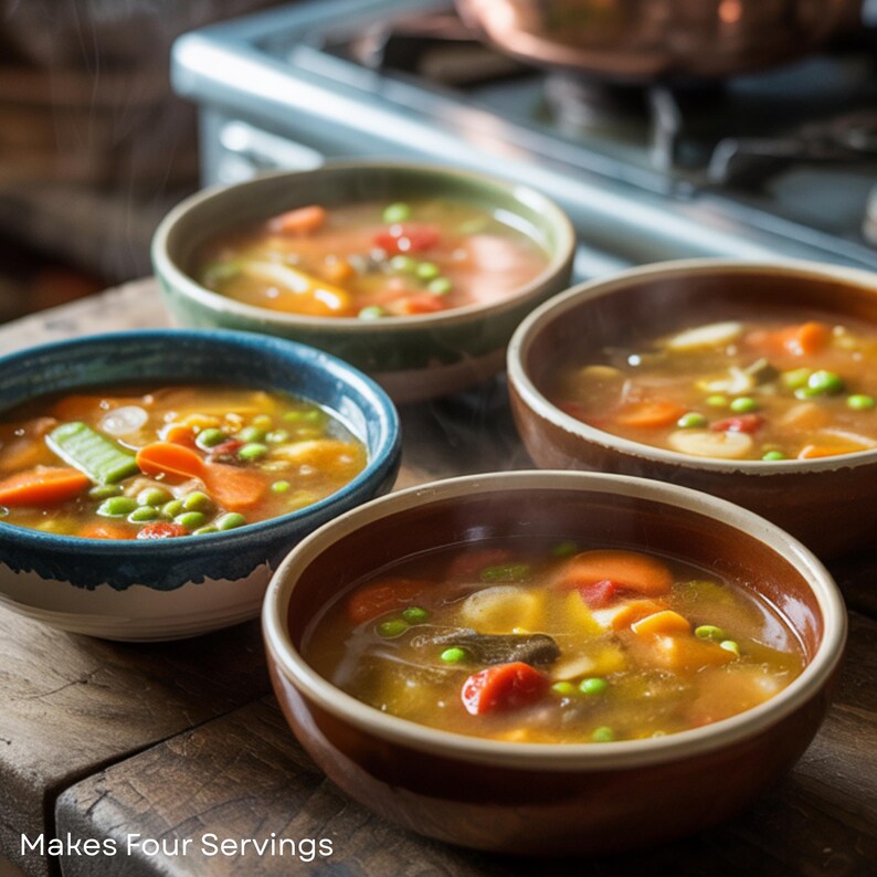 Vegetable Soup Mix, Garden Vegetable Stovetop Slow Cooker, Vegan Vegetarian Easy Meal, Low Sodium One-Pot Comfort Food, Healthy Dinner, Gift image 3