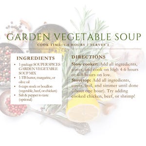 Vegetable Soup Mix, Garden Vegetable Stovetop Slow Cooker, Vegan Vegetarian Easy Meal, Low Sodium One-Pot Comfort Food, Healthy Dinner, Gift image 6