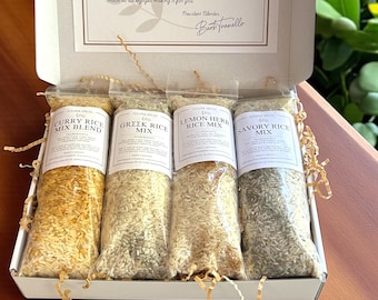 All-Natural Gourmet Rice Gift Set (4), Easy Healthy Gluten-Free Meals, Low-Sodium Vegan Comfort Food Care Package, Thinking Of You, Get Well