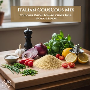 All Natural Couscous Caprese Mix, Gourmet Tomato Basil Italian Salad, Vegetarian Side Dish, Quick Easy Lunch image 6