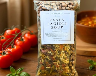 Hausgemachte Pasta Fagioli Suppe Mix, Einfache Vegane Crockpot Mahlzeit, Natriumarmes One-Pot Abendessen, Comfort Food Geschenk, Slow-Cooker Abendessen, Geschenk für GF
