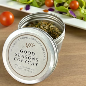Aderezo para ensaladas Good Seasons Copycat / Hierbas y especias italianas, sin gluten, cardiosaludable, sin sal, sin OMG, perfecto para ensaladas frescas