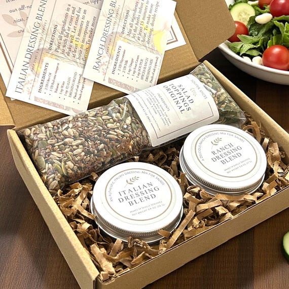 Salad Lovers Gift Box | Homemade Italian & Ranch Dressing Mix Kit, Gourmet  Foodie Gift, Healthy Food Care Package for Her Christmas Present - Etsy New  Zealand